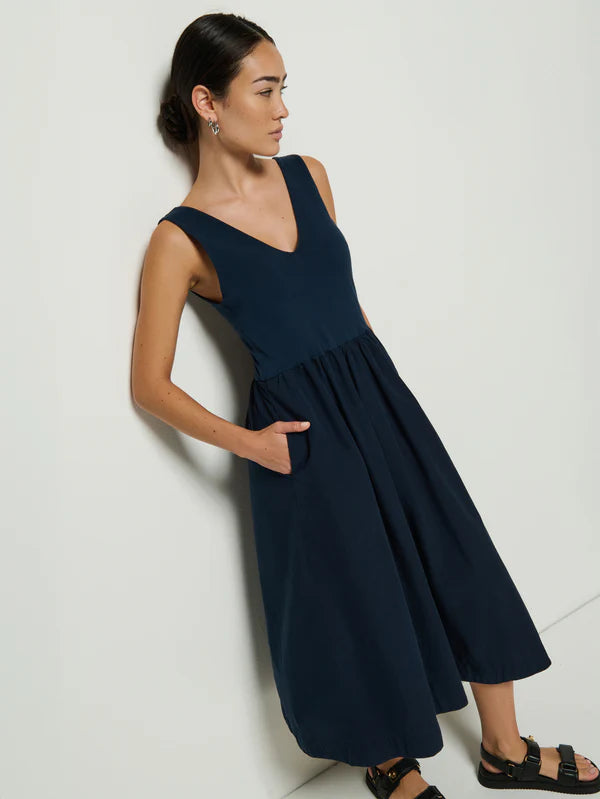 Nation LA Daria V-Neck Midi Dress