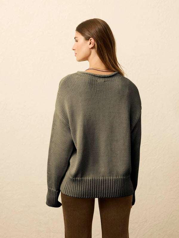 Faherty Sunwashed Cotton Rollneck Sweater