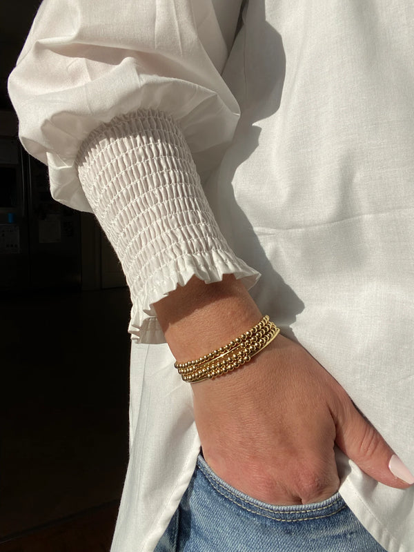 UnCage 4 Piece Beaded Bracelet Set, 14k Gold Plated Beads