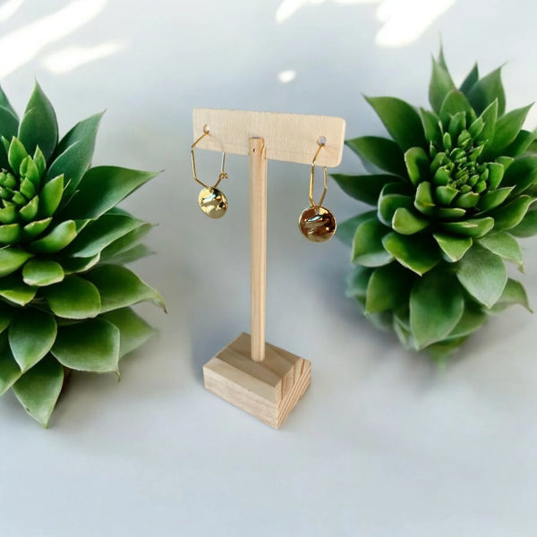 UnCage Gold Hexagon Disc Earrings