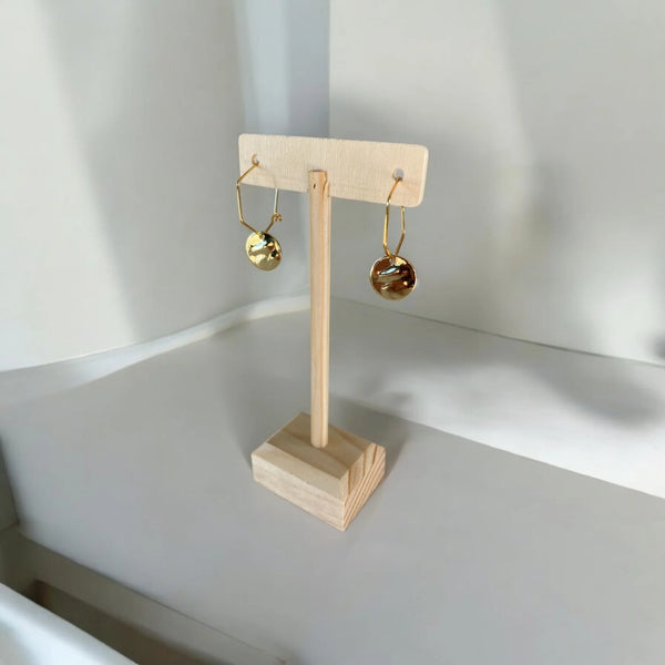 UnCage Gold Hexagon Disc Earrings