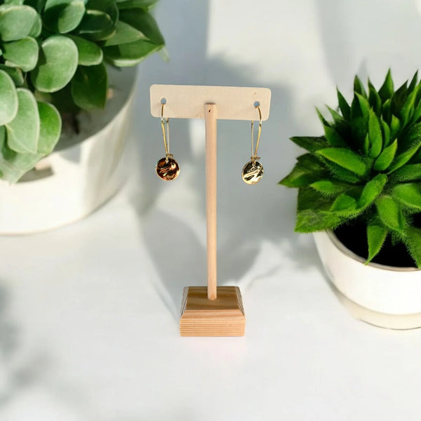 UnCage Gold Drop Disc Earrings