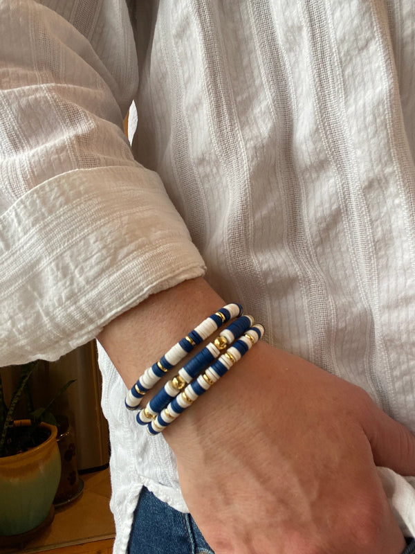 UnCage 3 Piece Set Navy Beaded Bracelets