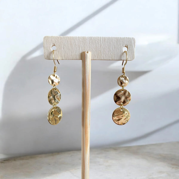 UnCage Gold 3 Disc Earrings