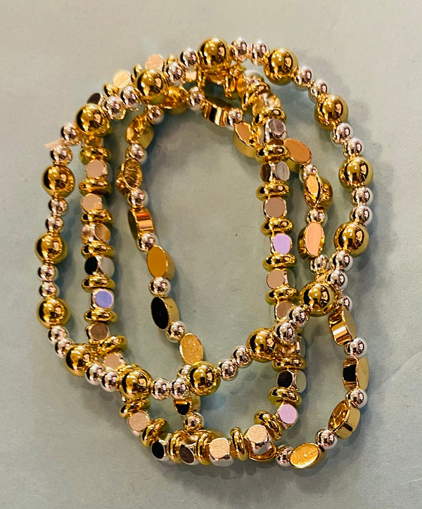 UnCage 3 Piece Silver & Gold Bracelet Set