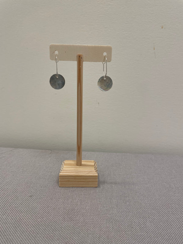 UnCage Silver Hexagon Disc Earrings