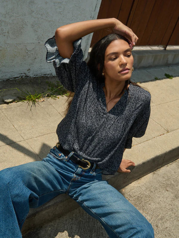 Nation LA Scarlet Pintuck Top