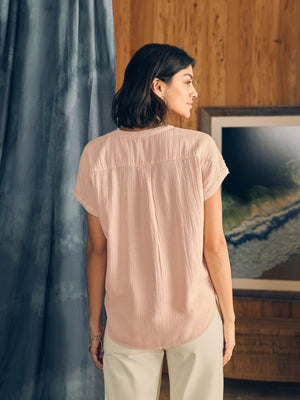 Faherty Dream Cotton Gauze Desmond Top