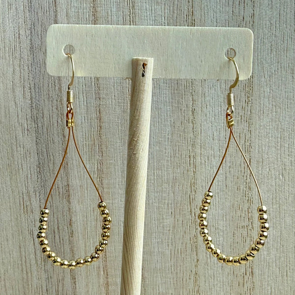 UnCage Gold Beaded Loop Earrings