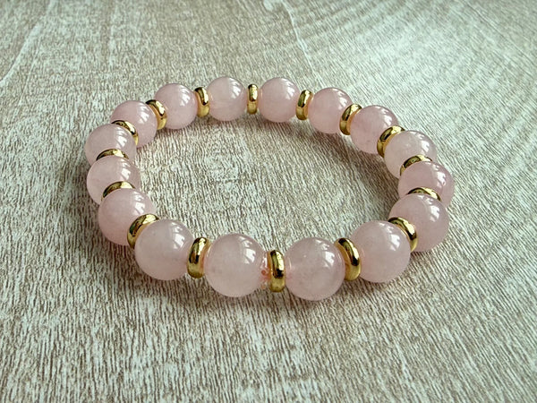 UnCage Beaded Bracelet - Rose Quartz