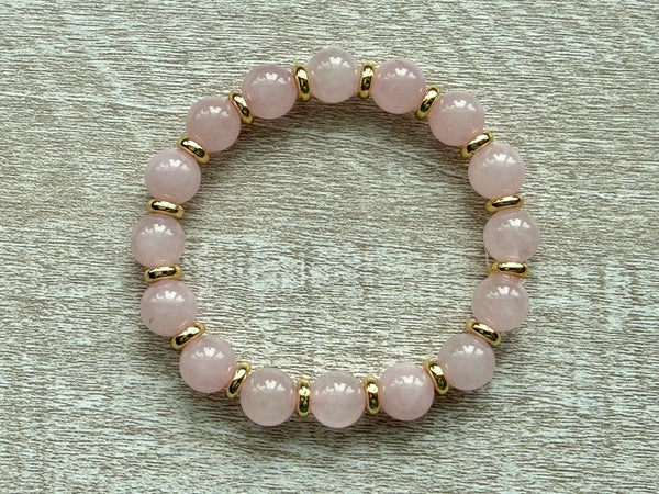 UnCage Beaded Bracelet - Rose Quartz