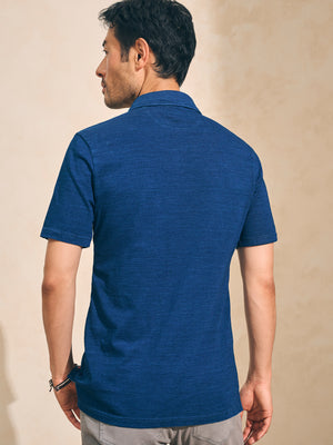 Faherty Short-Sleeve Indigo Polo