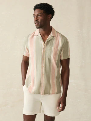 Faherty Short-Sleeve Hemp Blend Camp Shirt