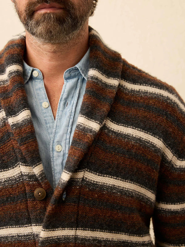 Faherty Striped Cardigan Sweater