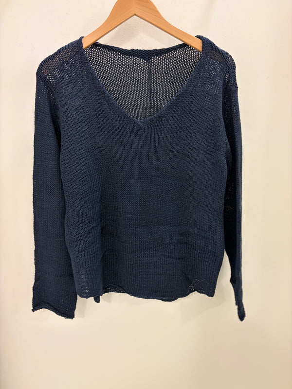Wooden Ships Shirt Tail V Cotton Sweater