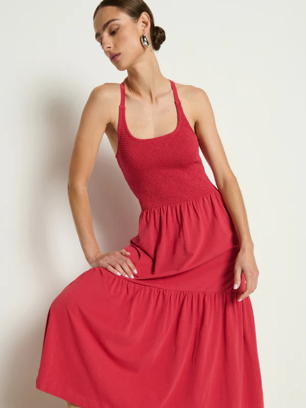 Nation LA Penelope Smocked Midi Dress