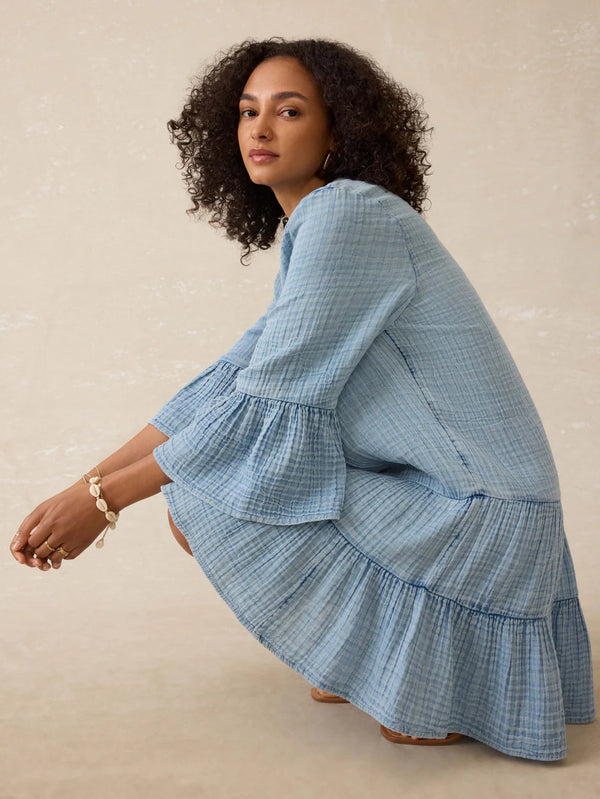 Faherty Dune Cotton Gauze Kasey Dress
