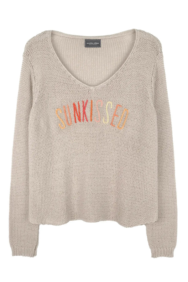 Wooden Ships Sunkissed Embroidered V Cotton Sweater
