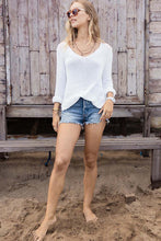 Wooden Ships Shirt Tail V Cotton Sweater