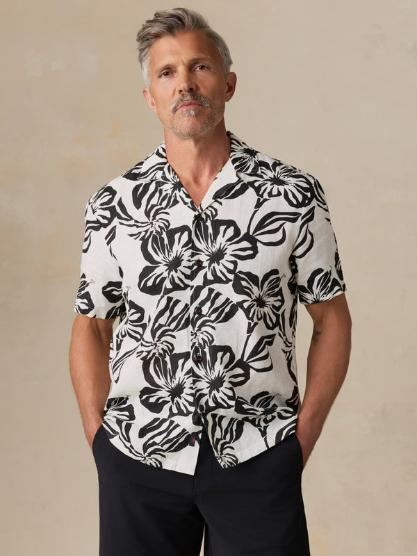 Faherty Short-Sleeve Linen Camp Shirt