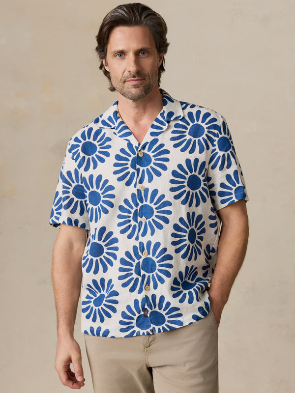 Faherty Short-Sleeve Linen Camp Shirt