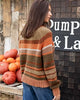 Wooden Ships Inez Striped Raglan Crew Chunky Sweater