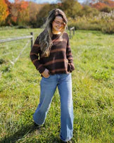 Wooden Ships Mare Striped Chunky Crew Cotton