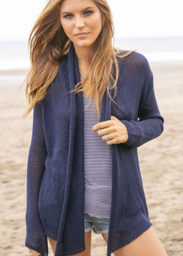 Wooden Ships Wrap Cardigan Cotton Sweater