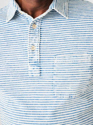 Faherty Short-Sleeve Indigo Polo